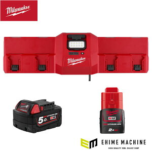 ���{���K�i �~���E�H�[�L�[ M12-M18 �}�O�l�b�g�[�d�� 2.0Ah & 5.0Ah �L�b�g 4�������[�d USB-C×2 450lm LED���C�g M12 M18�o�b�e���[�Ή� ���ʌ��� (M18 NRG-522LR JP) (4573592060616) Milwaukee