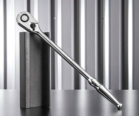 KTC ロングラチェットハンドル 差込角9.5mm(9.5sq.)(3/8) 送り角4° 90ギア (BR390L)(4989433616483) 京都機械工具