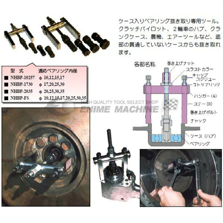 楽天市場】HASCO ハスコー ベアリングプーラー（φ20〜35） NHBP-2035 