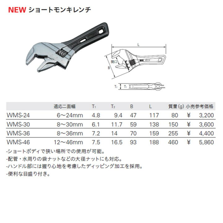 577円 お買い得品 SK11 ワイドモンキレンチ ショート 最大口径36mm SWM-36S 577円 お買い得品 SK11 ワイドモンキレンチ ショート 最大口径36mm SWM-36S