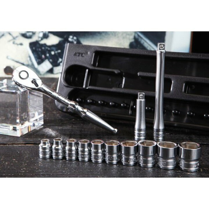 楽天市場】KTC 6.3sq. ソケットレンチセット13点 TB210 工具 京都機械 