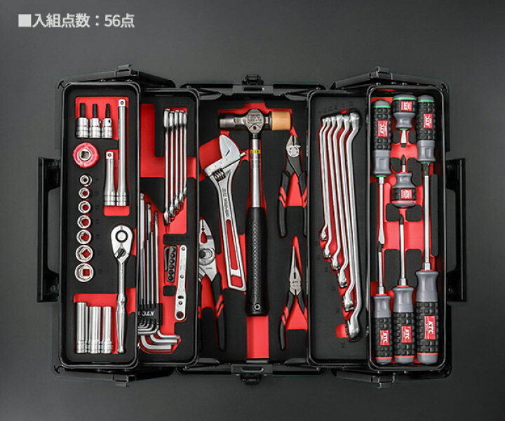 楽天市場】KTC 9.5sq. 56点 工具セット SK35624WZGBK ブラック 両開き 