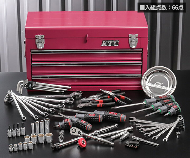 楽天市場】【限定特価】KTC 9.5sq. 66点 工具セット SK36624XSYR 