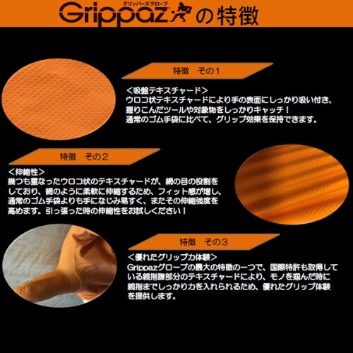 【楽天市場】Grippaz グリッパーズニトリルグローブ Mサイズ：EHIMEMACHINE 楽天市場店