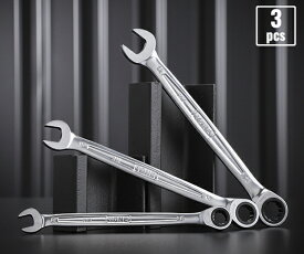 TONE コンビネーションラチェットレンチ ラチェットめがねレンチセット 3点セット (RM300)(4953488422641) トネ【ネコポス対応】