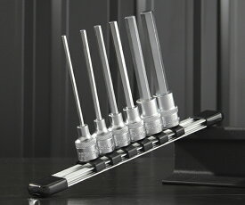 TONE ロングヘキサゴンソケットセット(ホルダー付) 6pcs 差込角9.5mm (HH306L)(4953488282696) トネ