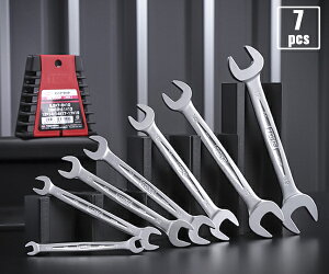 TONE 両口スパナセット 7本組 メッキ処理 540g (DS700P)(4953488307900) トネ