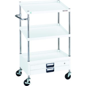 TRUSCO フェニックスワゴン 省音 750X500XH1300 1段 傾斜2段 2段引出付 W色 PEW-1271N2X-W トラスコ