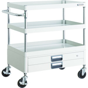 TRUSCO フェニックスワゴン 省音 750X500XH880 2段引出付 W色 PEW-973X-W トラスコ中山