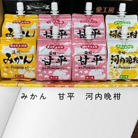 飲むぷれみあむゼリー8個セット　みかん2個、甘平4個、河内晩柑2個