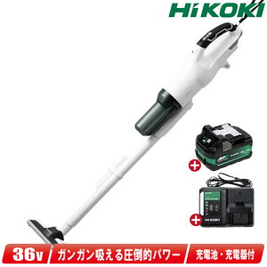 HIKOKI(ハイコーキ)36V コードレスクリーナ 2段サイクロン R36DB(SC)(XPGZ) マルチボルト電池(BSL36A18X)1個 充電器(UC18YDL2)【※沖縄県への注文受付・配送不可】