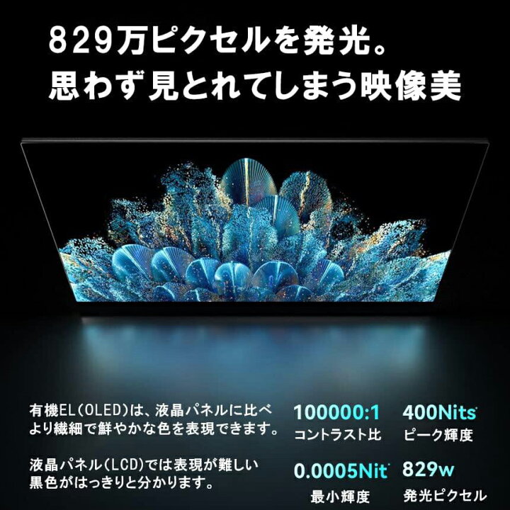 楽天市場】EHOMEWEI モバイルモニター 16インチ 有機EL 4K 3840x2400 