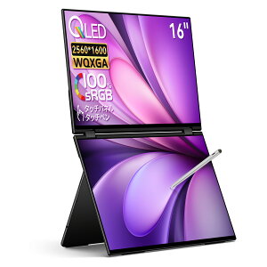 �f���A�����j�^�[ EHOMEWEI 16�C���` �ݑ�[�N/�e�����[�N QLED �ɍ׃x�[�� �𑜓x2560×1600 Windows/MacOS�Ή� �^�b�`�y���Ή� �|�[�^�u�����j�^�[ �T�u���j�^�[ ���[�J�[3�N�ۏ� XQ-160PW XQ-160NW