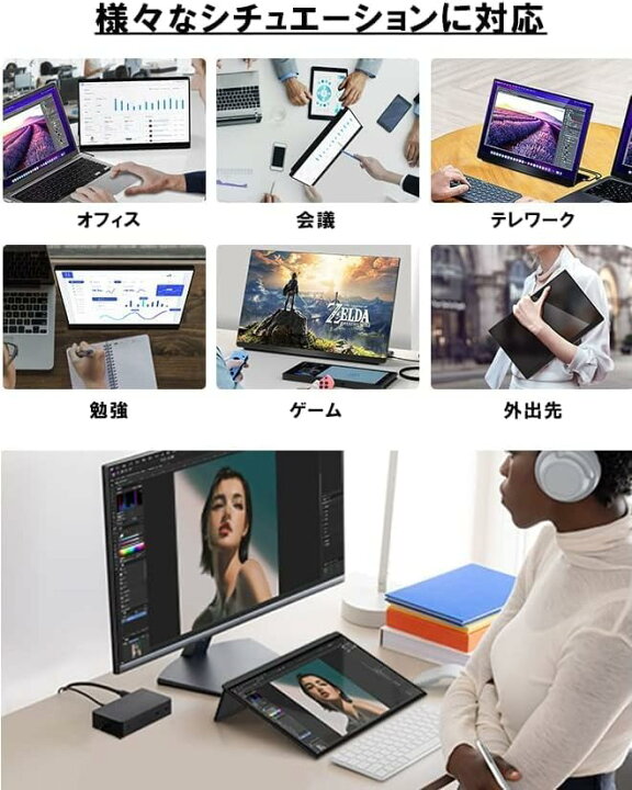 楽天市場】EHOMEWEI モバイルモニター 2K 15.6インチ 144Hz 
