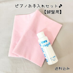 即出荷 【送料込み】ピアノ お手入れ セット 鍵盤用 キーフレッシュ 抗菌剤入 100ml シリコンクロス L ピアノ キーボード エレクトーン 等に