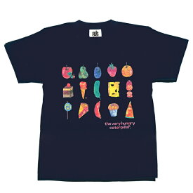 (L） はらぺこあおむし Tシャツ フルーツ＆ジャンク 紺 はらぺこあおむし エリックカール エリックカール Tシャツ 夏 運動会 グッズ