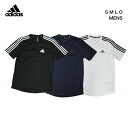 adidas アディダス tシャツ メンズ 3ストライプス 半袖Tシャツ スポーツウェア かっこいい スポーツ ブランド ウェア テニスウェア サッカー ルームウェア 普段着 紳士 おしゃれ 運動 テニス サッカー 学校 S M O 白 ホワイト ブラック
