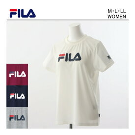 【ポイント2倍】フィラ テニスウエア レディース 速乾 tシャツ 半袖 【 FILA フィラ ロゴ グラフィック プリント Tシャツ 】 スポーツ ブランド ポリエステル 吸水速乾 スポーツウェア テニス スポーツ ウェア 白 UVカット 夏 半袖t ティシャツ T-shirt シンプル