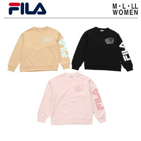 FILA フィラ プリントトレーナー | レディース スポーツウェア スポーツ ブランド カジュアル ベージュ ブラック ピンク 長袖 秋 冬 かっこいい ストリート トレンド 人気 注目