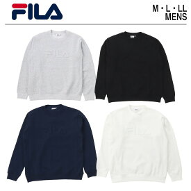 【ポイント2倍】フィラ トレーナー 裏起毛 【FILA ロゴ クールネックトレーナー 】メンズ スポーツウェア スポーツ ブランド カジュアル ホワイト 白 ブラック 黒 ネイビー 紺 グレー 長袖 秋 冬 かわいい かっこいい ストリート トレンド 人気 注目