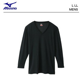 【ポイント2倍】ミズノ tシャツ 長袖 インナー 冬 Tシャツ 【 mizuno メンズ ブレスサーモ エブリ Vネック長袖シャツ 】ブランド 防寒 インナーシャツ 紳士 野外 暖かい ブラック