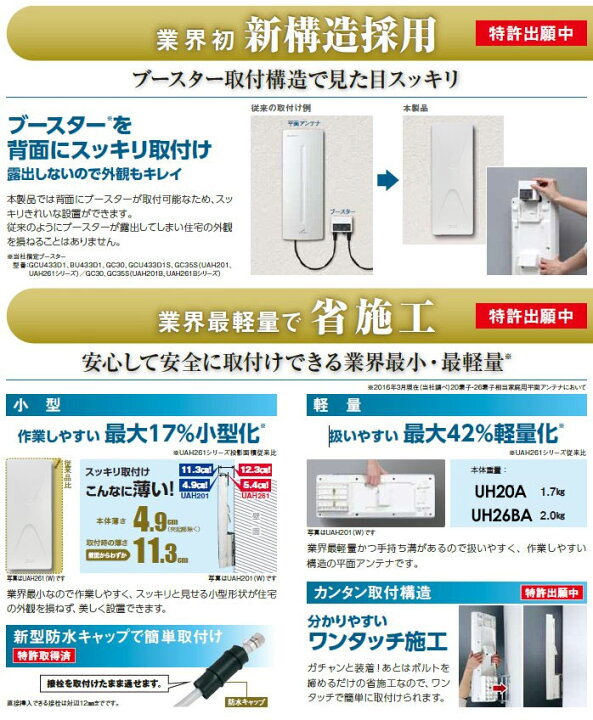 楽天市場】【あす楽対応】DXアンテナ 最強・壁面アンテナ・平面 