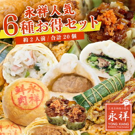 【6種人気お得セット】永祥 点心 6種類 肉まん4個 野菜まん4個 ちまき2個 シュウマイ4個 大根パイ2個 肉月餅4個 合計20個 中華 総菜 ガチ中華 飲茶 中華総菜 永祥生煎館 冷凍 お取り寄せ グルメ 送料無料 国内製造 簡単調理 えいしょうせいせんかん