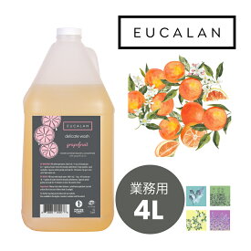 【ユーカラン公式】洗濯洗剤 グレープフルーツの香り ポンプ付き（サイズ4L、760回使える）すすぎ不要 オシャレ着洗剤 ニット ランジェリー 環境に優しい 大容量 詰め替え EUCALAN grapefruit