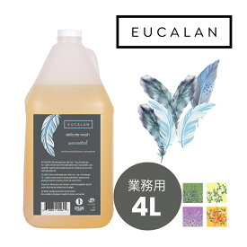 【ユーカラン公式】洗濯洗剤 ナチュラル無香料 ポンプ付き（サイズ4L、760回使える）すすぎ不要 オシャレ着洗剤 ニット ランジェリー 環境に優しい 香りに敏感な方に 大容量 詰め替え EUCALAN natural