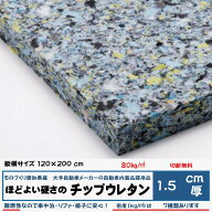 低燃焼性　純日本製5センチ厚×120×200ほどよく硬いウレタンチップ　CH404クッション 椅子 ソファ ベッ…