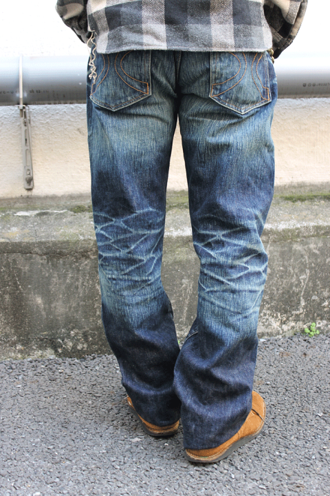 和柄切替USED加工デニムパンツ【38/40inch】 備中倉敷工房 倉