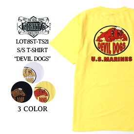 Tシャツ メンズ アメカジ 半袖 カットソー ミリタリー プリント ブルドッグ エイトジー EIGHT-G DEVIL DOGS 8ST-TS21