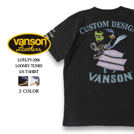 ★クーポン配布!お買い物マラソン★ バンソン Tシャツ ロードランナー 2022春夏 新作 VANSON LTV-2206 ルーニートゥーンズ 刺繍 春物 夏物 バイカー アメカジ メンズ おしゃれ 大人