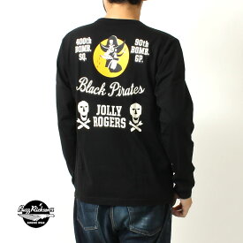 バズリクソンズ ロンT 2023秋冬 新作 BR69284 BUZZ RICKSON'S 東洋エンタープライズ BUZZ RICKSON'S L/S T-SHIRT 400th BOMB. SQ. BLACK PIRATES ジョリーロジャース パイレーツ 長袖 Tシャツ アメカジ ミリタリー メンズ 大人