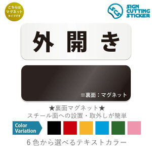 外開き 横長 マグネット看板 / (マグネット アクリル板 プラ・標識 サイン・防水 耐水 屋外)(警告 防止 抑止 案内)ドア 出入口 店舗入口 オフィスビル 公共施設 商業施設 住