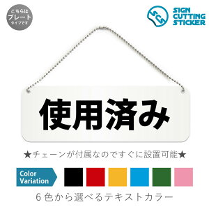使用済み 横長 プレート 看板 / ボールチェーン・スタンド付き (アクリル板 プラ・標識 サイン・防水 耐水 屋外)(防止 抑止 案内)病院 医療廃棄物 飲食店 おしぼり 布巾 衛生管理 ドア