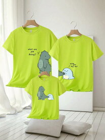 親子でつながる 親子ペアルック 恐竜 Tシャツ 記念日 親子コーデ 可愛い Tシャツ ママとお揃い 綿 誕生日 親子お 半袖 おそろい