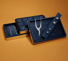 マットゴールド ネックレス ヘアライン リング 選べる グレー ピア ベージュ スクエア ジュエリー 収納トレイ 収納ケース ピンク