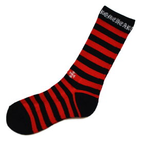 CHROME HEARTSSTRIPES SOCKS - BLACK/REDクロムハーツストライプ ソックス 靴下