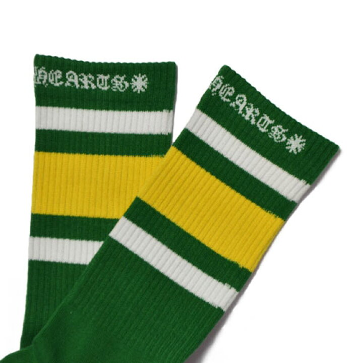 楽天市場】CHROME HEARTSClassic Stripe Socks - Green / Yellowクロム 