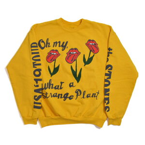 Cactus Plant Flea Market Rolling Stones No Filter Tour Sweatshirt Gold�J�N�^�X �v�����g �t���[ �}�[�P�b�g ���[�����O�E�X�g�[���Y ����R���{ �S�[���h �N���[�l�b�N �X�G�b�g �g���[�i�[
