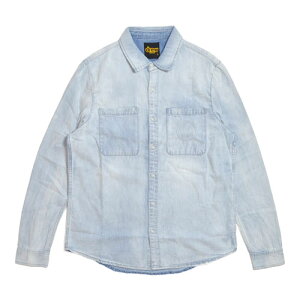 drew house - Mascot LS Denim Shirt Bleach Wash �}�X�R�b�g ���S �f�j�� �V���c
