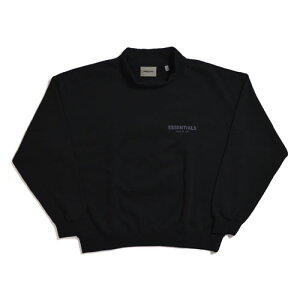 FOG - FEAR OF GOD Essentials Black Mock Neck Sweatshirt �t�B�A�I�u�S�b�h �G�b�Z���V�����Y ���b�N�l�b�N �X�G�b�g LOGO ���S �u���b�N