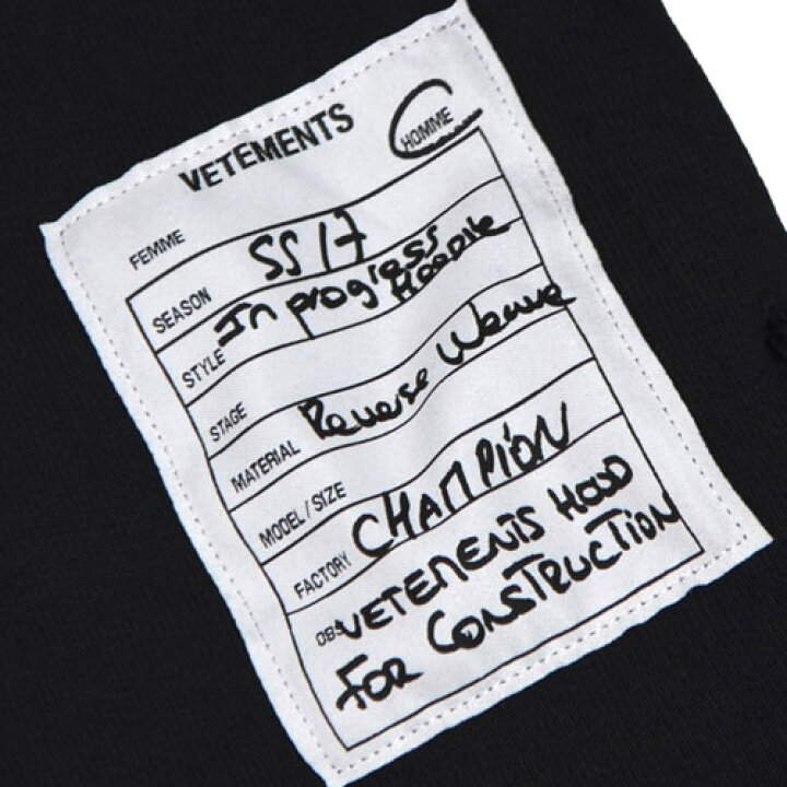 楽天市場】VETEMENTSX CHAMPION HOODIEヴェトモン チャンピオン コラボ  