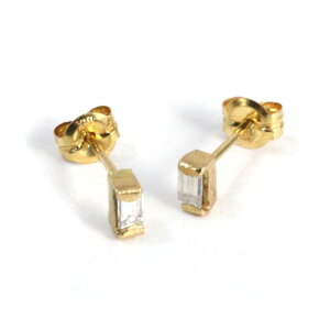 ピアス k18 イロンデール エペパン hirondelle et pepin バゲット ダイヤ (両耳タイプ) hp-10w-297 レディース ギフト ミニマル ミニ ダイヤモンド 18金 ゴールド 華奢 大人 可愛い シンプル オフィス ビ
