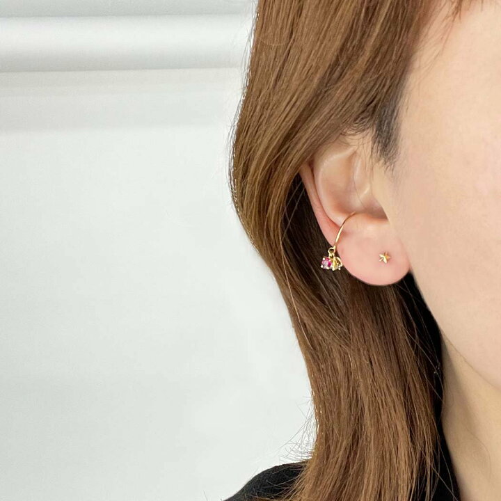 楽天市場】シングルピアス k18 星 片耳 hirondelle et pepin（イロン 