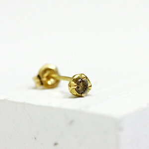 イロンデール エペパン hirondelle et pepin ピアス k18 hp-369ミニ4つ爪ブラウンダイヤピアス (片耳タイプ) レディース ギフト アクセサリー ジュエリー ミニマルピアス 20代 30代 40代 50代 プレゼント