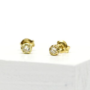 イロンデール エペパン hirondelle et pepin ピアス k18 hp-436 4つ爪ローズカット ダイヤ ピアス (両耳タイプ) レディース ギフト アクセサリー ジュエリー18金 ミニマル ピアス 20代 30代 40代 50代卒業