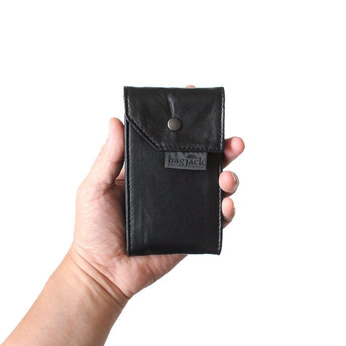 bagjack / メンズ 財布 カードホルダー 薄型 黒 Credit Card Carrier - Black Leather バッグジャック  クレジットカードキャリアー ブラックレザー あす楽 送料無料 ポイント 消化 | ジュエリー／ファッション　EHS