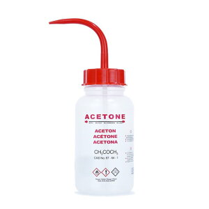 ISOLAB / Wash Bottles With Integral Tube - Acetone/Red �E�H�b�V���{�g�� ���b�h